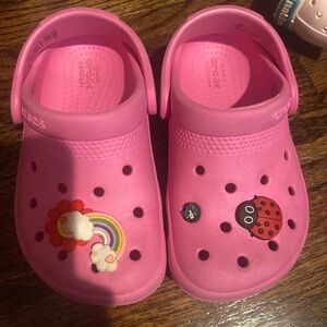 CROCS Pink Slippers with Ventilation Holes and Adjustable Strap